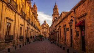 Centro historico de Morelia en Mexico